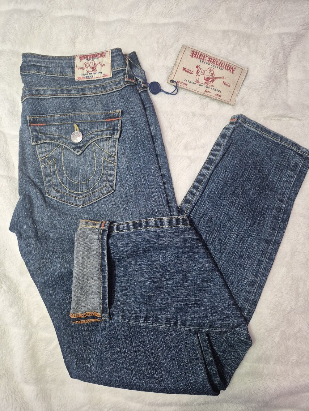 True Religion Cameron Mid Rise Flap Pocket Boyfriend NWT Vintage 2012 DEADSTOCK